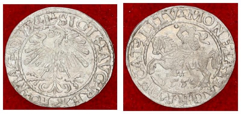 Lithuania 1/2 Grosz 1559 Vilnius Sigismund II Augustus (1545-1572) Lithuanian co...