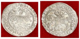 Lithuania 1/2 Grosz 1559 Vilnius Sigismund II Augustus (1545-1572) Lithuanian coins 1559 Vilnius. Ending of inscriptions LI / LITVA. Silver. Cesnulis-...