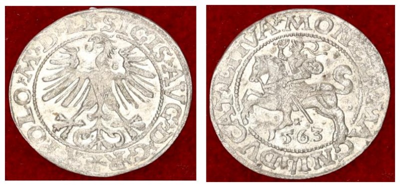 Lithuania 1/2 Grosz 1563 Vilnius Sigismund II Augustus (1545-1572) Lithuanian co...