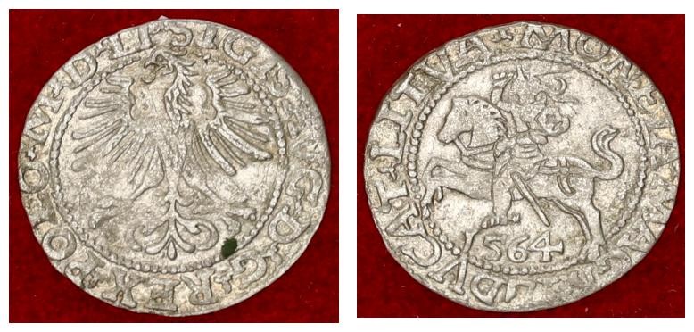 Lithuania 1/2 Grosz 1564 Vilnius Sigismund II Augustus (1545-1572) Lithuanian co...