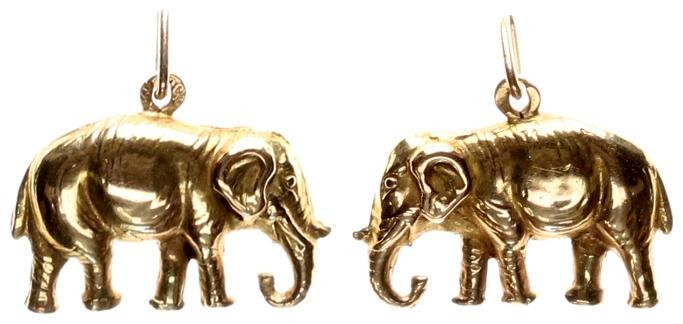 Russia Gold Pendant 1900 "ELEPHANT". A very well made and realistic 56 a test go...