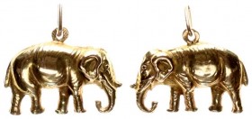 Russia Gold Pendant 1900 "ELEPHANT". A very well made and realistic 56 a test gold Pendant of an Elephant. It was made circa 1900 in Tsarist Russia. G...