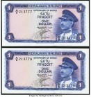 Brunei Government of Brunei 1 Ringgit 1967 Pick 1 KNB1 Two Consecutive Examples Crisp Uncirculated. 

HID09801242017

© 2020 Heritage Auctions | All R...