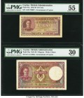 Ceylon Government of Ceylon 50 Cents; 2 Rupees 14.7.1942; 19.9.1942 Pick 45a; 35a Two Examples PMG About Uncirculated 55; Very Fine 30. 

HID098012420...
