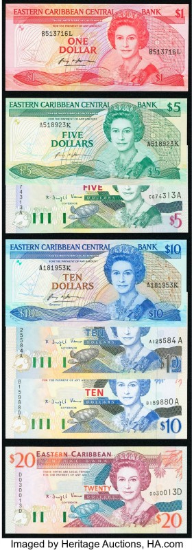 East Caribbean States Central Bank Group Lot of 7 Examples Crisp Uncirculated. 
...