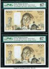 France Banque de France 500 Francs 1988-90 Pick 156g Two Consecutive Examples PMG Superb Gem Unc 67 EPQ (2). 

HID09801242017

© 2020 Heritage Auction...