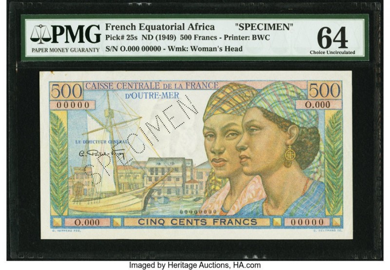 French Equatorial Africa Caisse Centrale de la France d'Outre-Mer 500 Francs ND ...