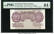 Great Britain Bank of England 10 Shillings ND (1948-49) Pick 368a PMG Choice Uncirculated 64 EPQ. This example will be the Pick plate note in Krause. ...