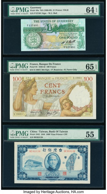 Guernsey States of Guernsey 1 Pound ND (1980-89) Pick 48a PMG Choice Uncirculate...