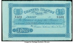 Jersey Channel Islands Bank 1 Pound ND (ca. 1840) Pick UNL Remainder About Uncirculated. 

HID09801242017

© 2020 Heritage Auctions | All Rights Reser...