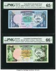 Kuwait Central Bank of Kuwait 5; 10 Dinars 1968 (ND 1980-91) Pick 14x; 15x Two Cancelled Contraband Notes PMG Gem Uncirculated 65 EPQ: Gem Uncirculate...