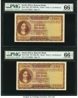 South Africa Republic of South Africa 1 Rand ND (1962-65) Pick 103b Two Consecutive Examples PMG Gem Uncirculated 66 EPQ. 

HID09801242017

© 2020 Her...