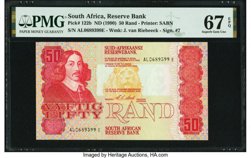 South Africa Republic of South Africa 50 Rand ND (1990) Pick 122b PMG Superb Gem...