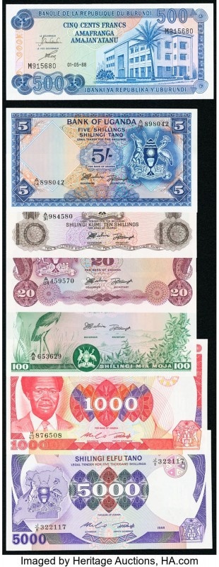 World (Burundi, Uganda) Group Lot of 7 Examples Crisp Uncirculated. 

HID0980124...