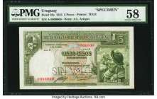 Uruguay Banco de la Republica Oriental 5 Pesos 14.8.1935 Pick 29s Specimen PMG Choice About Unc 58. Roulette Sin Valor punch.

HID09801242017

© 2020 ...