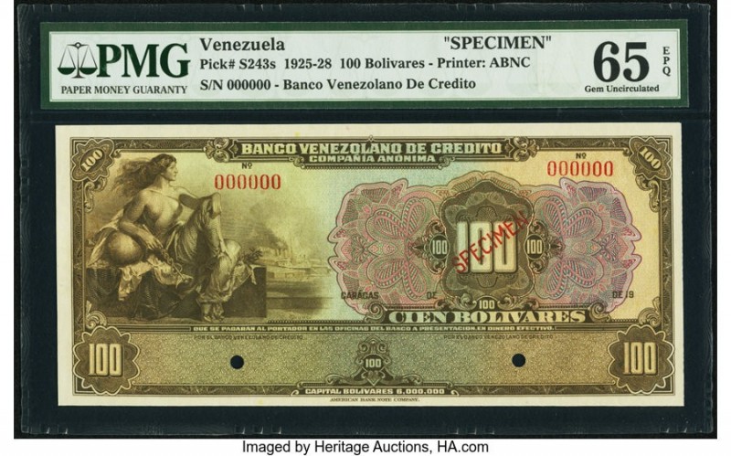 Venezuela Banco Venezolano de Credito 100 Bolivares ND (1925-28) Pick S243s Spec...