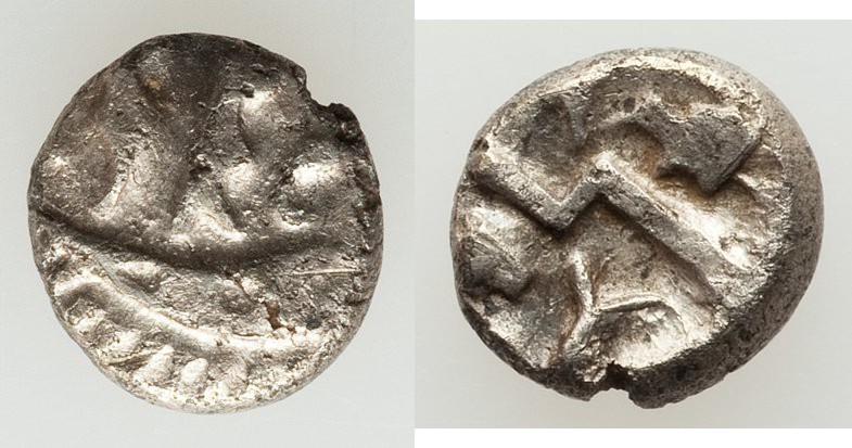 BRITAIN. Durotriges. Ca. 58 BC-AD 43. AR quarter-stater (10mm, 1.14 gm, 9h). VF....