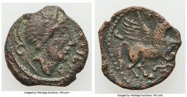 GAUL. Northwest. Carnutes. Pixtilus. Ca. 50-30 BC. AE (16mm, 2.80 gm, 9h). Fine. Ca. 40-30 BC. PIXTILOS, diademed female head right / P-IX, griffin wi...