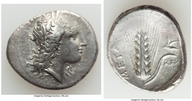 LUCANIA. Metapontum. Ca. 330-280 BC. AR stater (24mm, 7.69 gm, 11h). Choice VF. ...