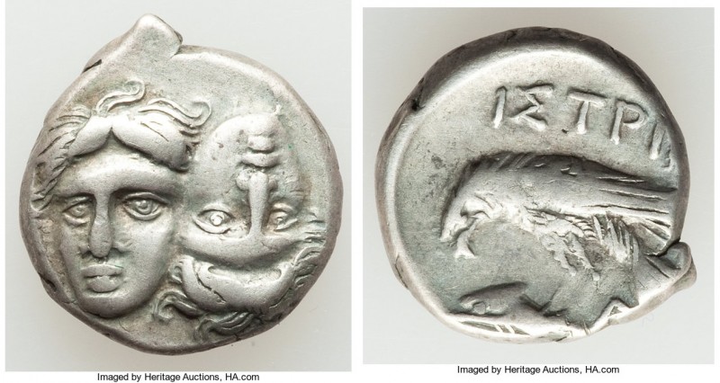 MOESIA. Istrus. Ca. 4th century BC. AR drachm (17mm, 5.64 gm, 9h). Facing male h...