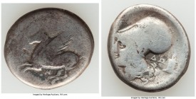 ACARNANIA. Anactorium. Ca. 320-280 BC. AR stater (22mm, 5.98 gm, 11h). VG. Pegasus flying left, • AN monogram below / Head of Athena left, wearing Cor...