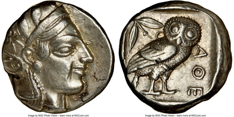 ATTICA. Athens. Ca. 455-440 BC. AR tetradrachm (23mm, 17.15 gm, 11h). NGC XF 4/5...