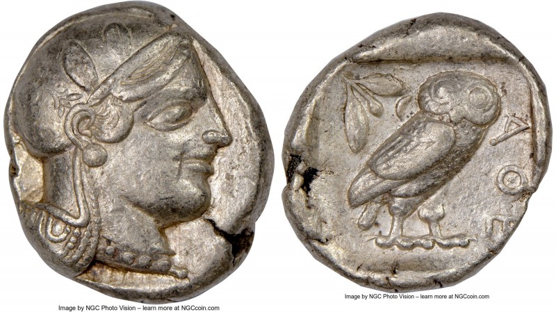 ATTICA. Athens. Ca. 455-440 BC. AR tetradrachm (26mm, 17.16 gm, 11h). NGC Choice...