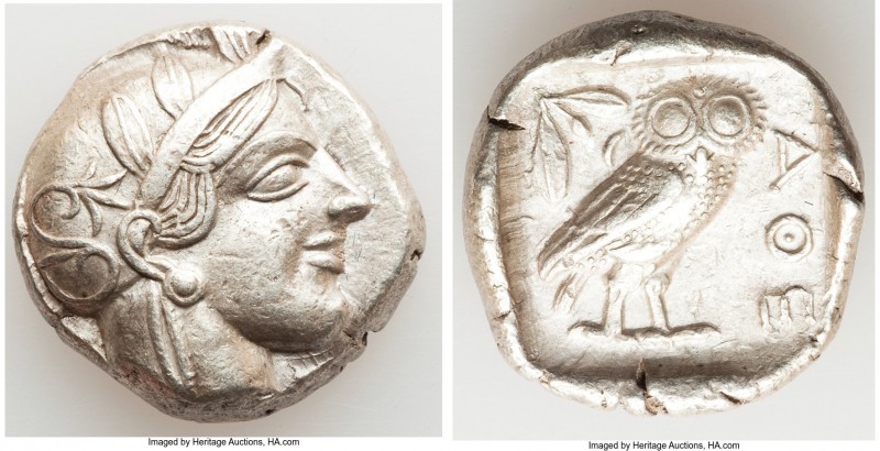 ATTICA. Athens. Ca. 440-404 BC. AR tetradrachm (26mm, 17.17 gm, 1h). Choice XF. ...