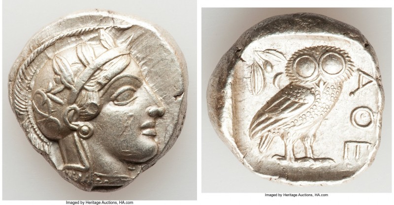 ATTICA. Athens. Ca. 440-404 BC. AR tetradrachm (25mm, 17.17 gm, 1h). Choice XF, ...