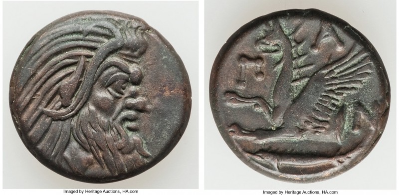 CIMMERIAN BOSPORUS. Panticapaeum. 4th century BC. AE (21mm, 6.97 gm, 11h). Choic...