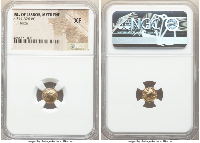LESBOS. Mytilene. Ca. 377-326 BC. EL sixth-stater or hecte (10mm, 11h). NGC XF. ...