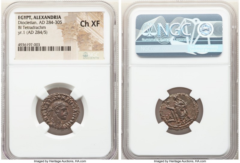 EGYPT. Alexandria. Diocletian (AD 284-305). BI tetradrachm (20mm, 11h). NGC Choi...