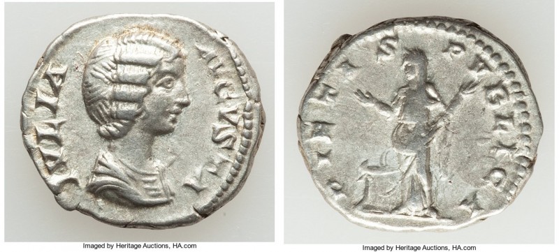 Julia Domna (AD 193-217). AR denarius (18mm, 3.43 gm, 6h). VF. Rome, AD 203. IVL...