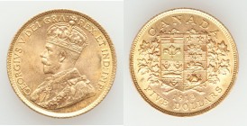 George V gold 5 Dollars 1913 UNC, Ottawa mint, KM26. 21.6mm. 8.37gm. AGW 0.2419 oz. 

HID09801242017

© 2020 Heritage Auctions | All Rights Reserv...