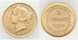 Newfoundland. Victoria gold 2 Dollars 1870 AU, London mint, KM5. 17.7mm. 3.33gm. 

HID09801242017

© 2020 Heritage Auctions | All Rights Reserve