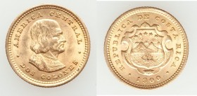 Republic gold 2 Colones 1900 AU, Philadelphia mint, KM139. 13.8mm. 1.56gm. AGW 0.045 oz. 

HID09801242017

© 2020 Heritage Auctions | All Rights R...