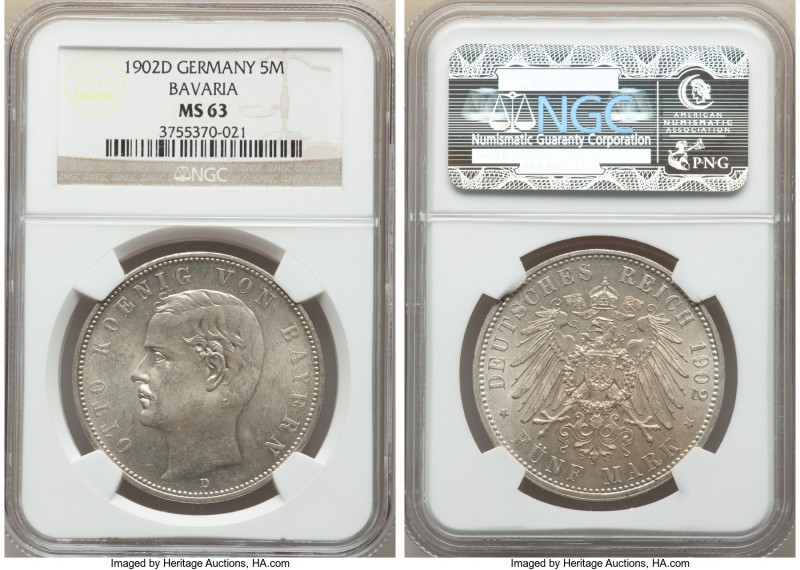 Bavaria. Otto 5 Mark 1902-D MS63 NGC, Munich mint, KM915. 

HID09801242017

...