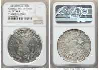 East Friesland. Edzard II, Christoph & Johann Taler 1564 AU Details (Stained, Cleaned) NGC, Emden mint, Dav-9610. Title of Ferdinand. Flashy coins wel...
