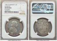 Eichstätt - Bishopric. Johann Anton III 1/2 Taler 1783-IS AU Details (Cleaned) NGC, Munich mint, KM91. Scarce one year type. Dealer tag included. 

...