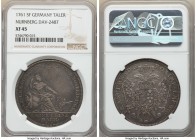 Nürnberg. Free City Taler 1761-SF XF45 NGC, Nürnberg mint, KM335, Dav-2487. With title of Franz I. Lavender-gray toning with golden undertones and sub...