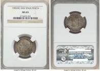 Alfonso XIII Peseta 1900(00) SM-V MS65 NGC, Madrid mint, KM706. Attractive multi-colored tone. 

HID09801242017

© 2020 Heritage Auctions | All Ri...