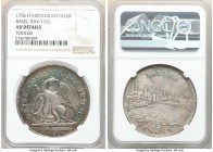 Basel. City "City View" Taler 1756-H AU Details (Tooled) NGC, KM158, Dav-1752. Attractively toned with shades of teal, gold and mauve. Dealer tag incl...