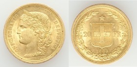 Confederation gold 20 Francs 1883 AU (Scratch), KM31.1. 20.9mm. 6.45gm. AGW 0.1867 oz. 

HID09801242017

© 2020 Heritage Auctions | All Rights Res...