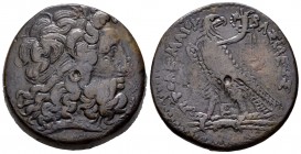 Egipto. Ptolomeo IV Filopator. AE 37. 221-205 a.C. Alejandría. (Sng Cop-224-226). Rev.: Águila a izquierda con la cabeza vuelta y cuerno de la abundan...