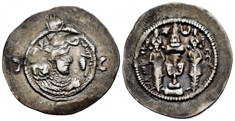 Imperio Sasánida. Vahram VI. Dracma. 399-420 a.C. Ag. 4,04 g. MBC+. Est...60,00....