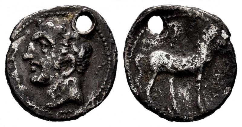 Cartagonova. 1/4 siclo-shekel. 220-205 a.C. Cartagena (Murcia). (Abh-545). (Acip...