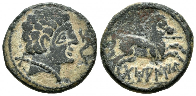 Tamaniu. As. 120-20 a.C. Zona de Aragón. (Abh-890). (Acip-1614). (C-3). Rev.: Ji...