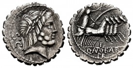Antonia. Denario. 83-82 a.C. Roma. (Ffc-156). (Craw-364/1d). (Cal-139). Anv.: Cabeza laureada de Júpiter a derecha, detrás S C. Rev.: Victoria en cuad...