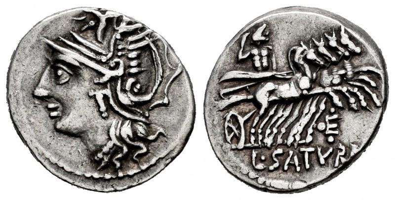 Appuleia. Denario. 104 a.C. Roma. (Craw-317/3b). (Ffc-161). Anv.: Cabeza de Roma...