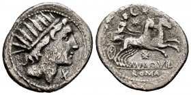 Aquillia. Denario. 109-108 a.C. Sur de Italia. (Ffc-166). (Craw-303/1). (Cal-229). Ag. 3,80 g. Oxidaciones. MBC-. Est...50,00.